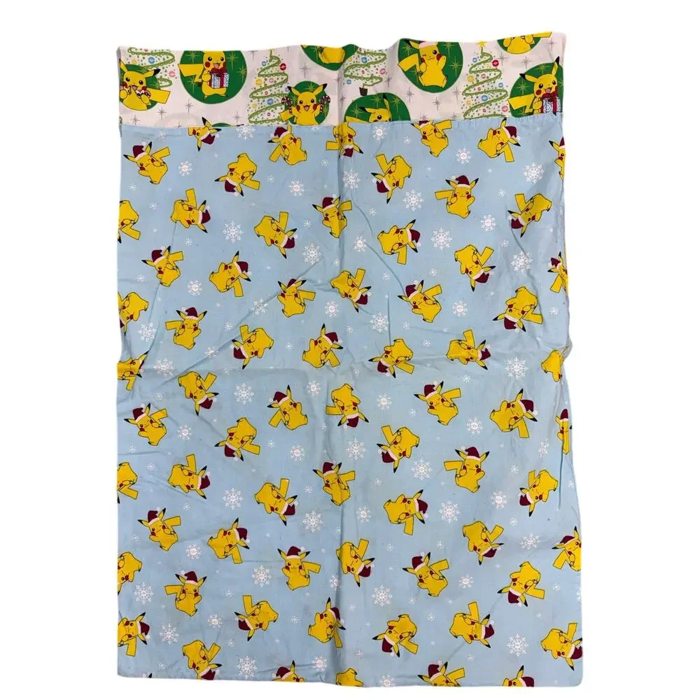 Christmas Pokémon Twin Blanket Pillowcase Set Pikachu Holiday Homemade Set
